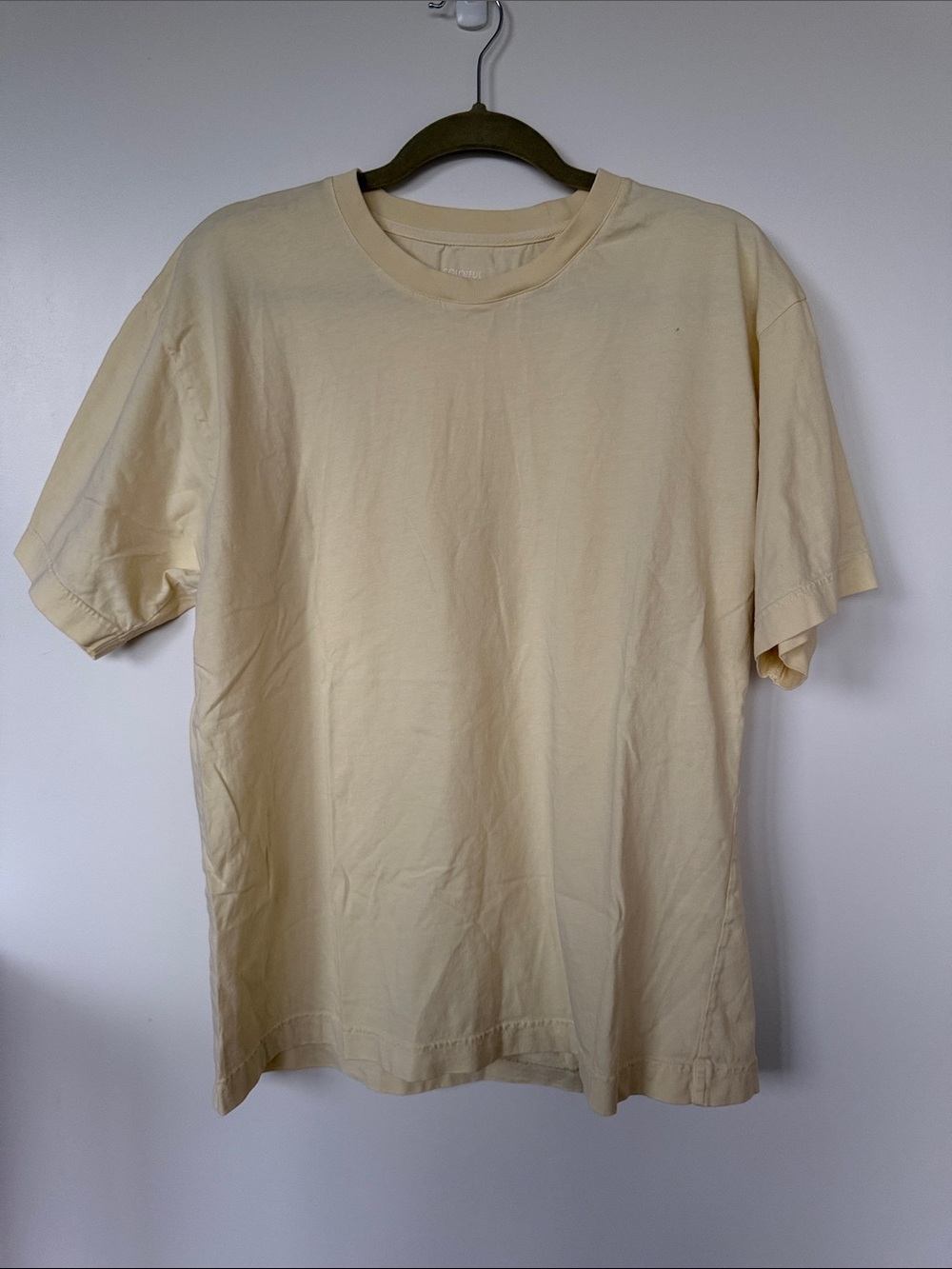 Colourful Standard Organic Cotton  Crew Neck T-Shirt in Light Yellow